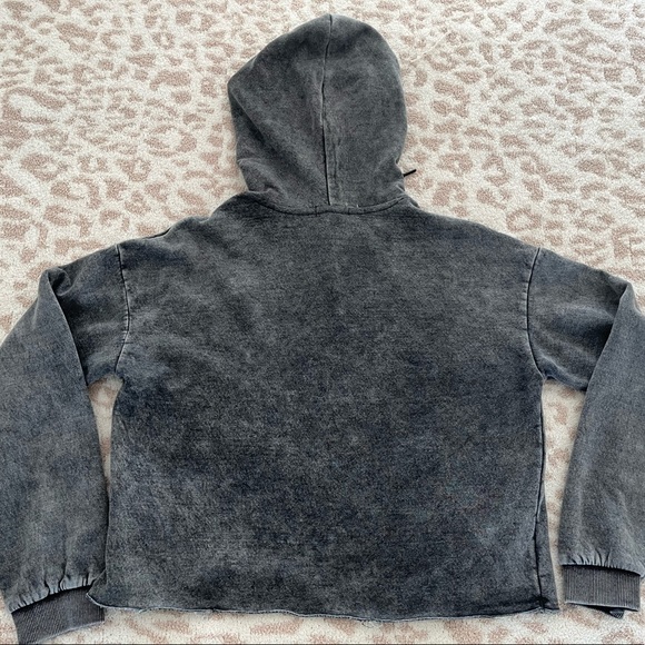 Garage Cropped pullover Hoodie grey - Picture 2 of 3